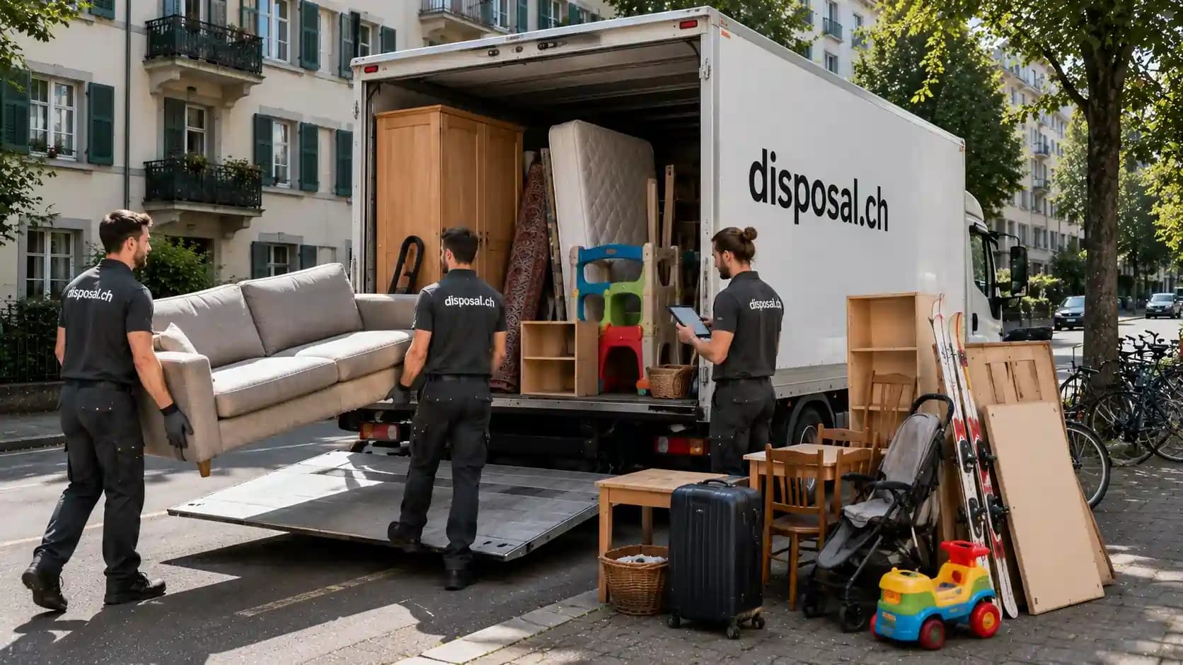 Sperrgut Zürich Liste mit Möbeln, Matratzen, Teppichen und ausgeschlossenen Abfällen wie Elektroschrott, Metall und Sonderabfall zur richtigen Entsorgung.
